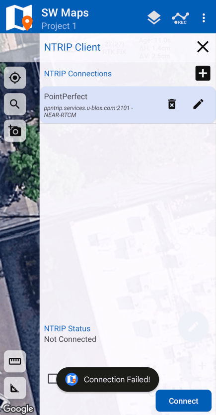 NTRIP with connection failed