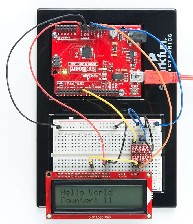 AVR-Based Serial Enabled LCDs Hookup Guide