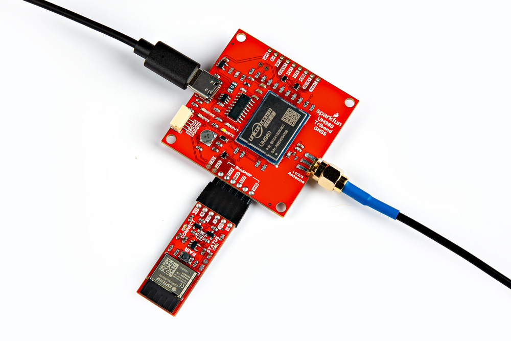 High Precision GNSS UM980 with the BlueSMiRF v2 Connected to the UM980's RTCM Correction Port