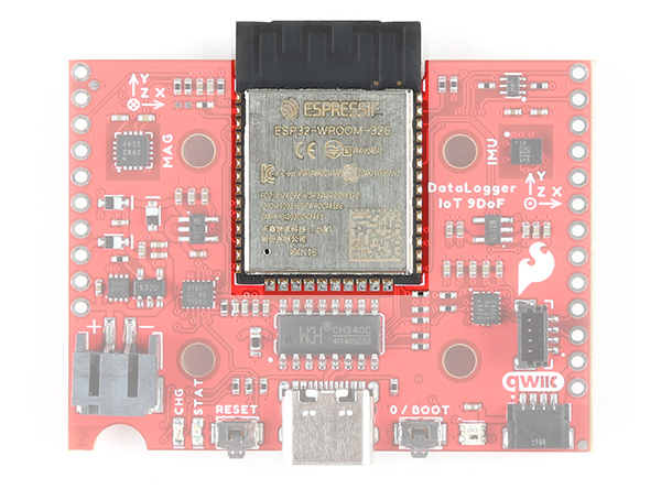 ESP32-Wroom Highlighted On The Datalogger Iot - 9dof