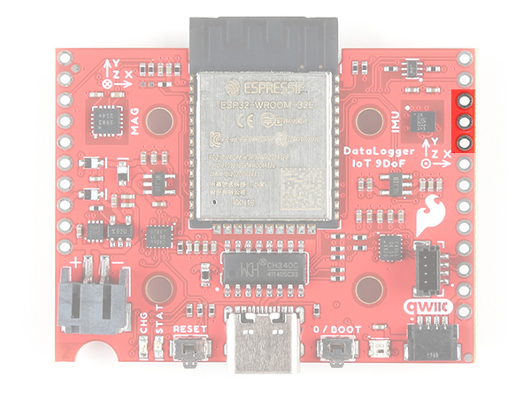 Analog Pins Highlighted on the DataLogger IoT (Top View)