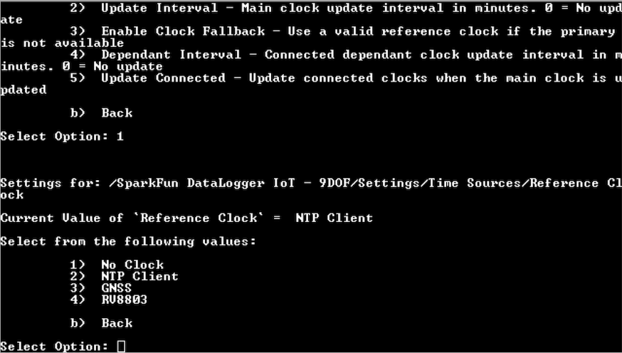 Time Source Reference Clock Options