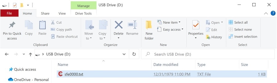 Readings Saved In Text File Shown In A Windows File Explorer