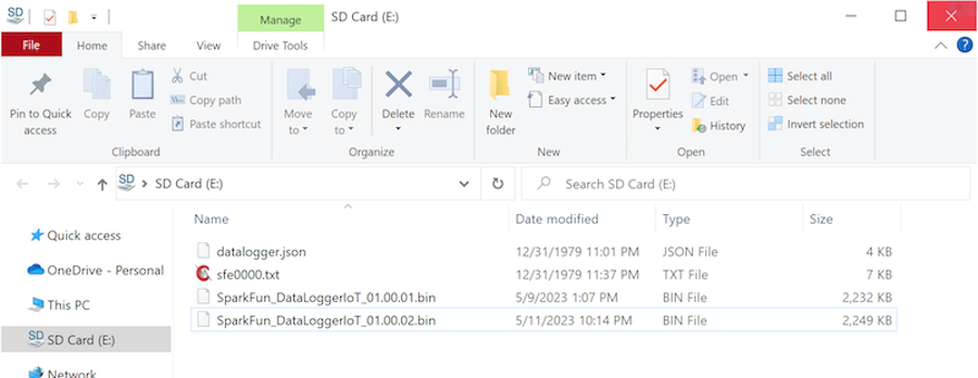 microSD Card Firmware Files