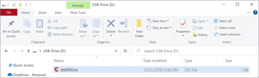 Readings Saved In Text File Shown In A Windows File Explorer