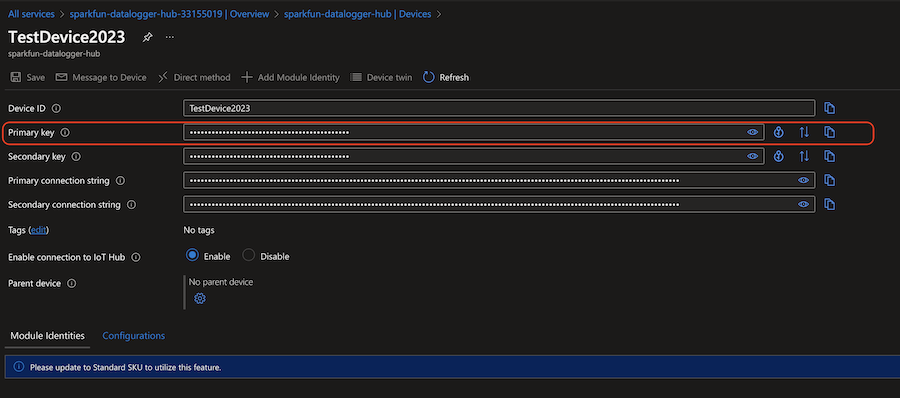 Azure IoT Device Details