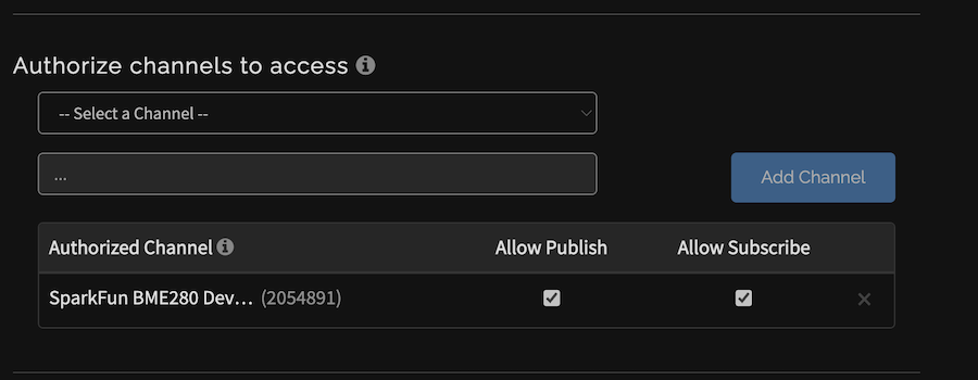 MQTT Channel Authorization On ThingSpeak