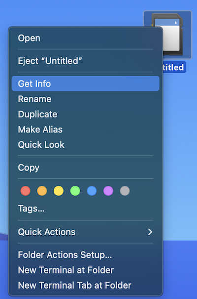 Get Info on microSD card