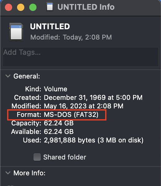 FAT32 on MacOS