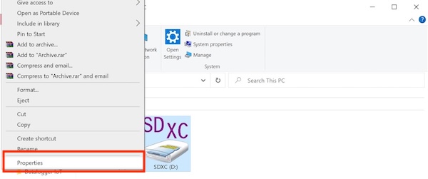 MicroSD Card Properties