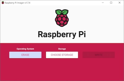Raspberry Pi Imager - Erase : Format as FAT32