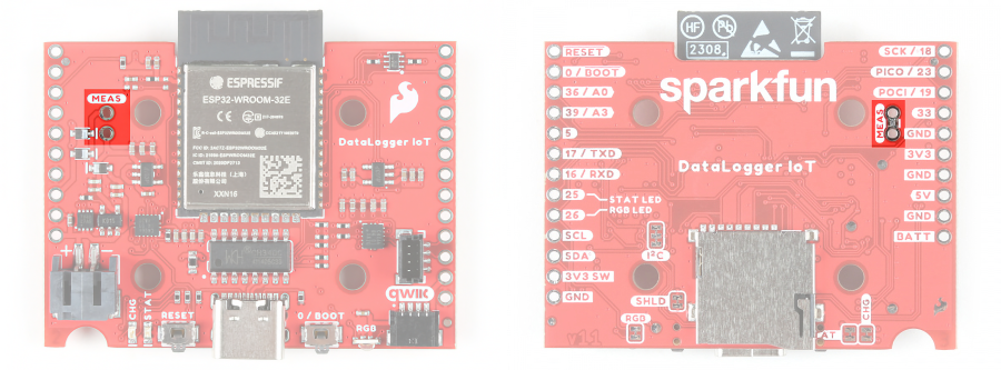 Meas jumper on the datalogger iot 