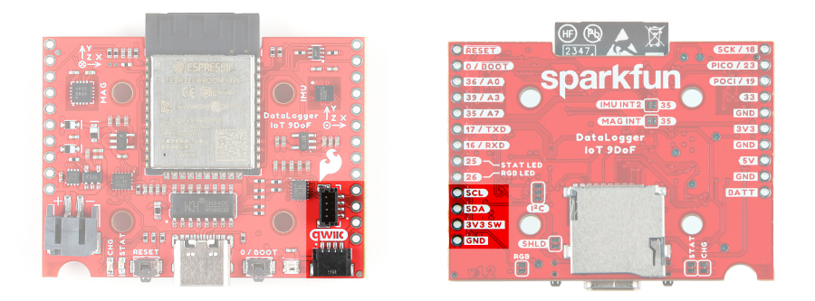 Qwiic Connector And I2C PTH Highlighted
