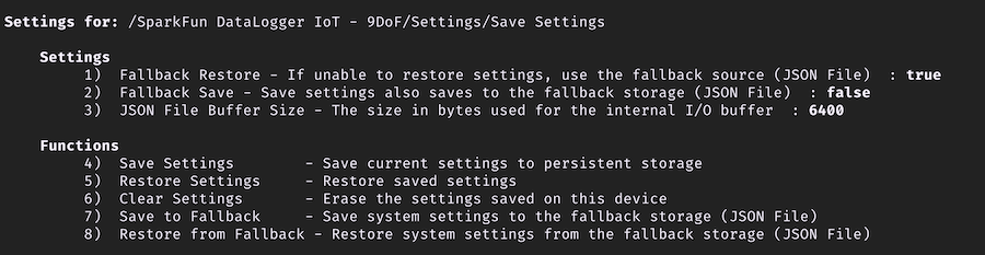 save settings menu