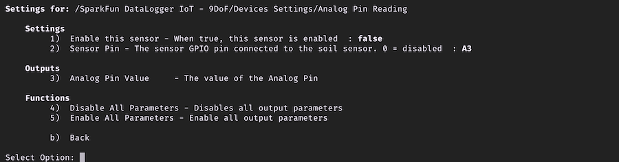 Analog Pin Settings