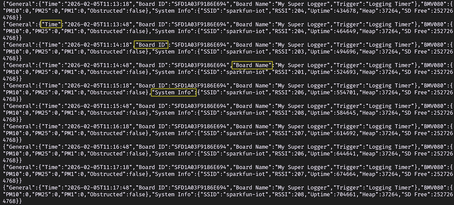 DataLogger IoT Re-Initializing and Outputting Time in ISO08601 Time Format