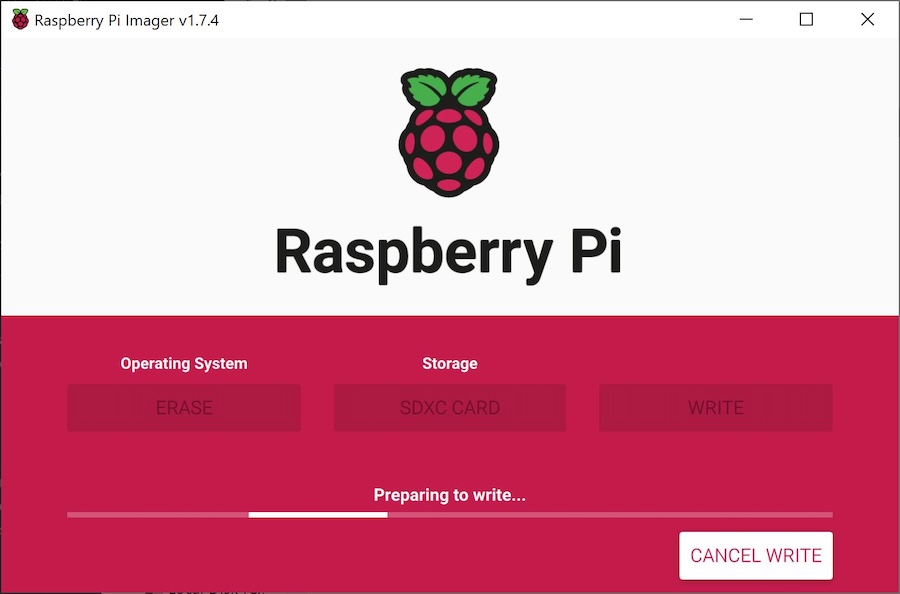 Raspberry Pi Imager - Write