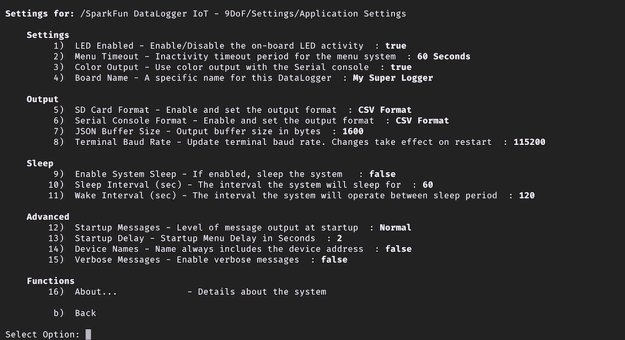 Application Settings