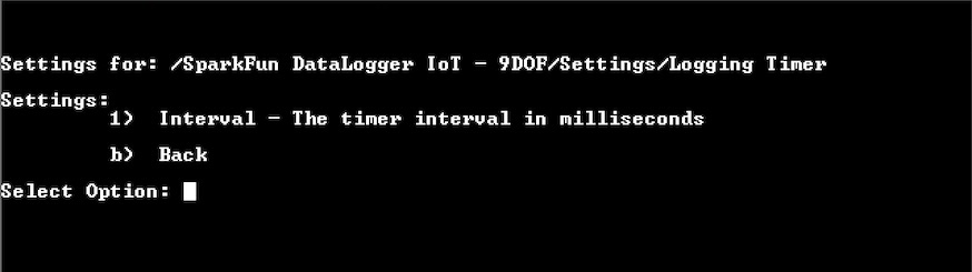 Logging Timer Menu Options