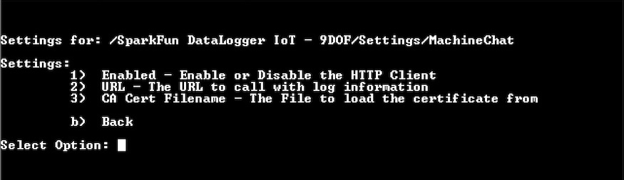 MachineChat Menu Options