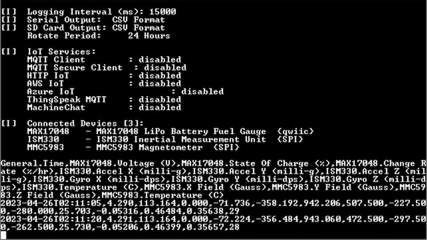 DataLogger IoT Re-Initializing and Outputting Time in ISO08601 Time Format