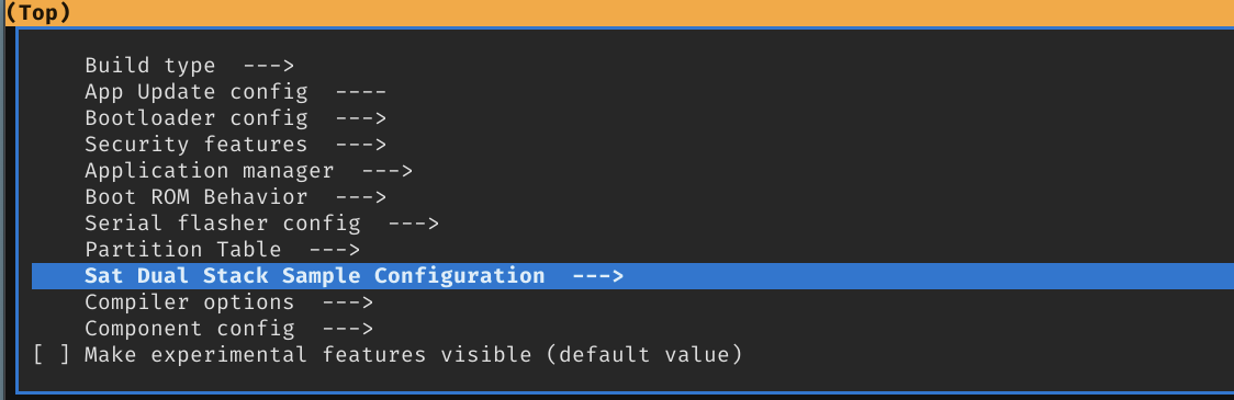 menu config