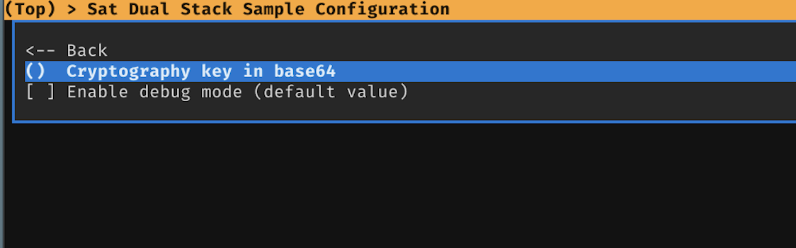 menu config