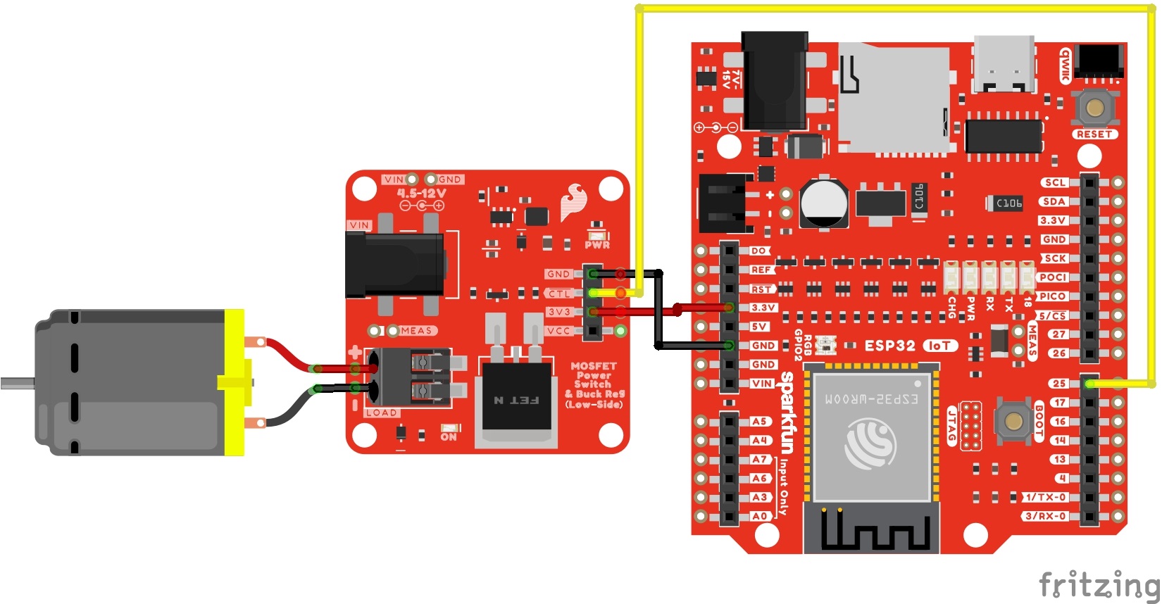 DC Motor to MOSFET Power Switch