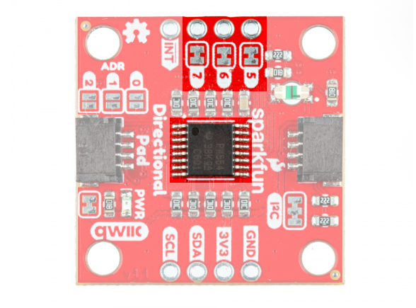 PCA9554 Highlighted - Bottom View