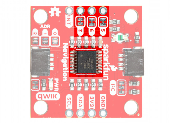 PCA9554 Highlighted - Bottom View