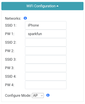 WiFi network setup via Web Config