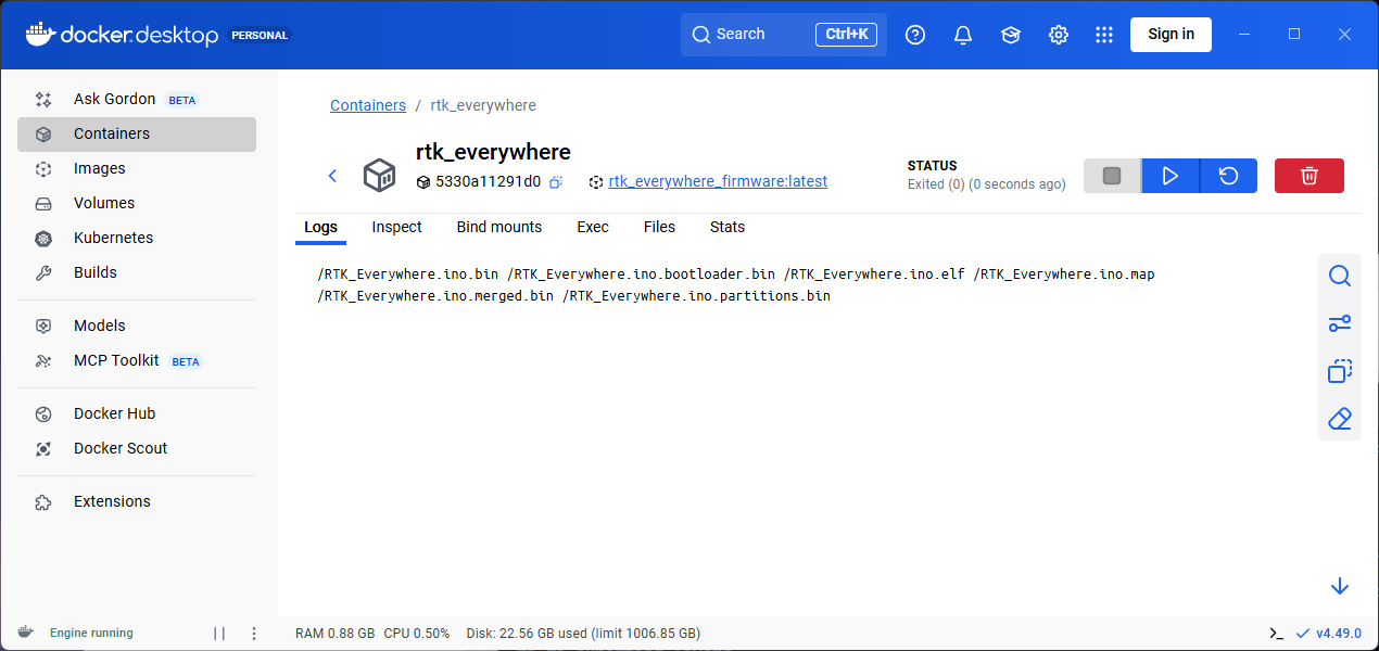 Container is complete