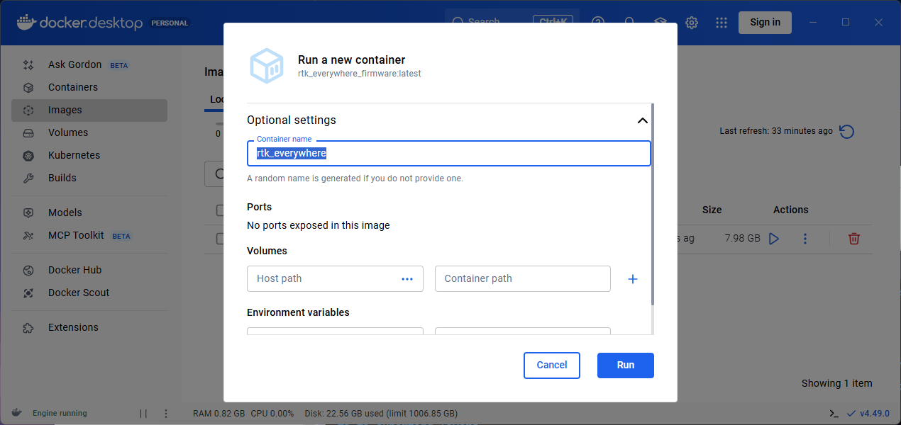 Docker Container - named rtk_everywhere