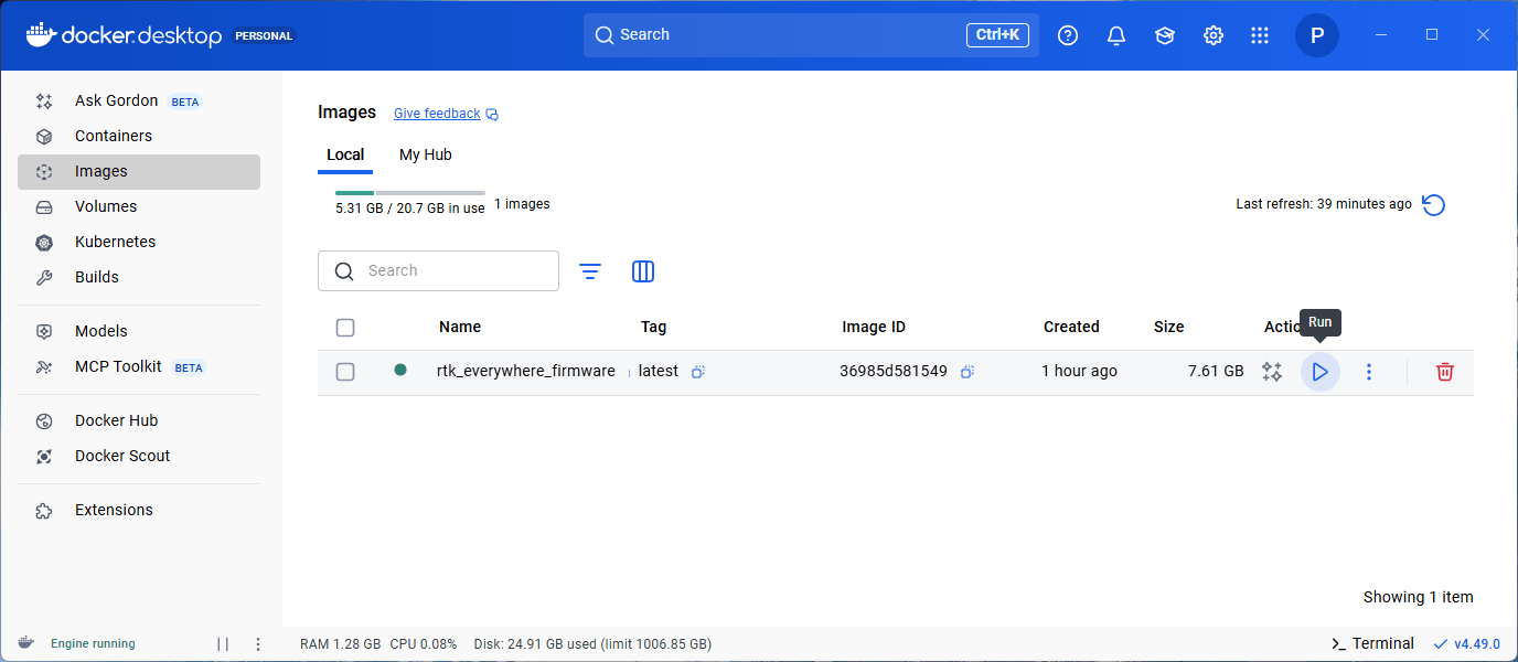 Docker image ready to run