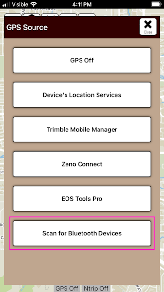 Scan for Bluetooth devices button