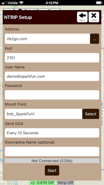 NTRIP Client Credentials