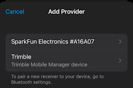 Select the SparkFun provider
