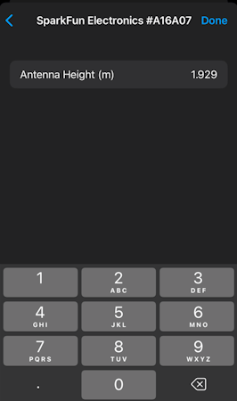 Entering antenna height