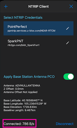 Data flowing through NTRIP Client