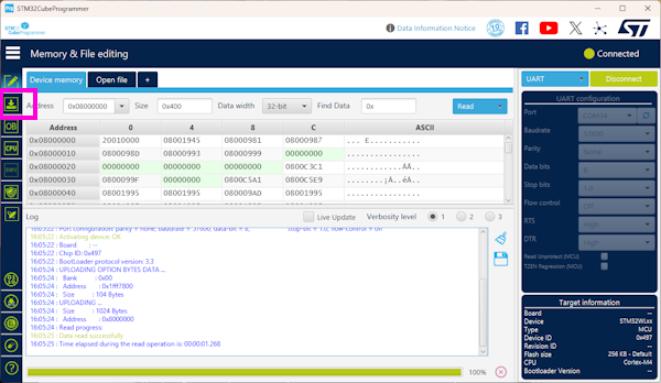 Connected to STM32