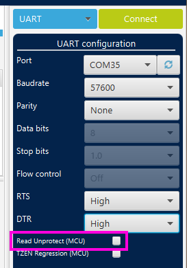 Don't select Read Unprotected