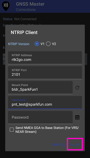 NTRIP Client information