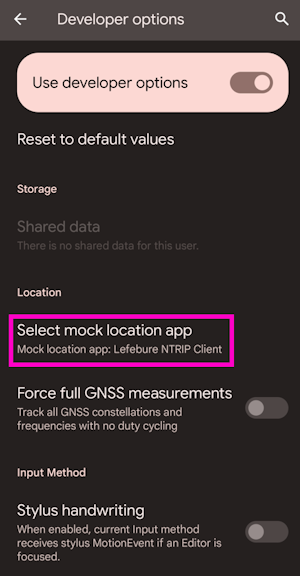 Mock Location button