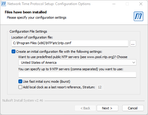 Meinberg NTP initial configuration