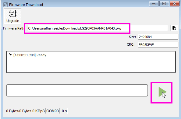 Starting the Firmware Update Process