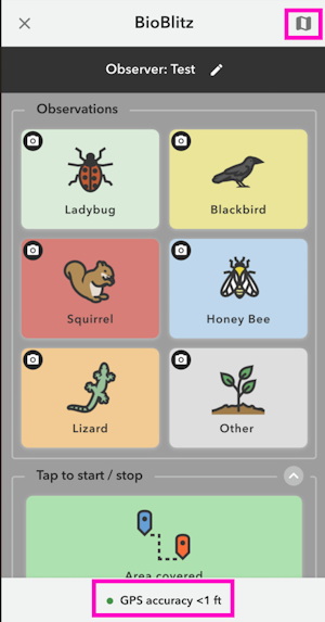 BioBlitz options