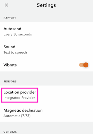 Location Provider button