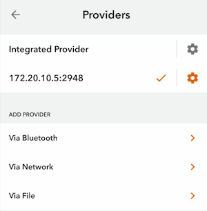 List of providers showing TCP connection