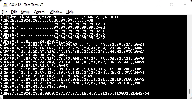 NMEA received over the Bluetooth COM port