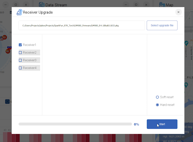 Firmware selection window